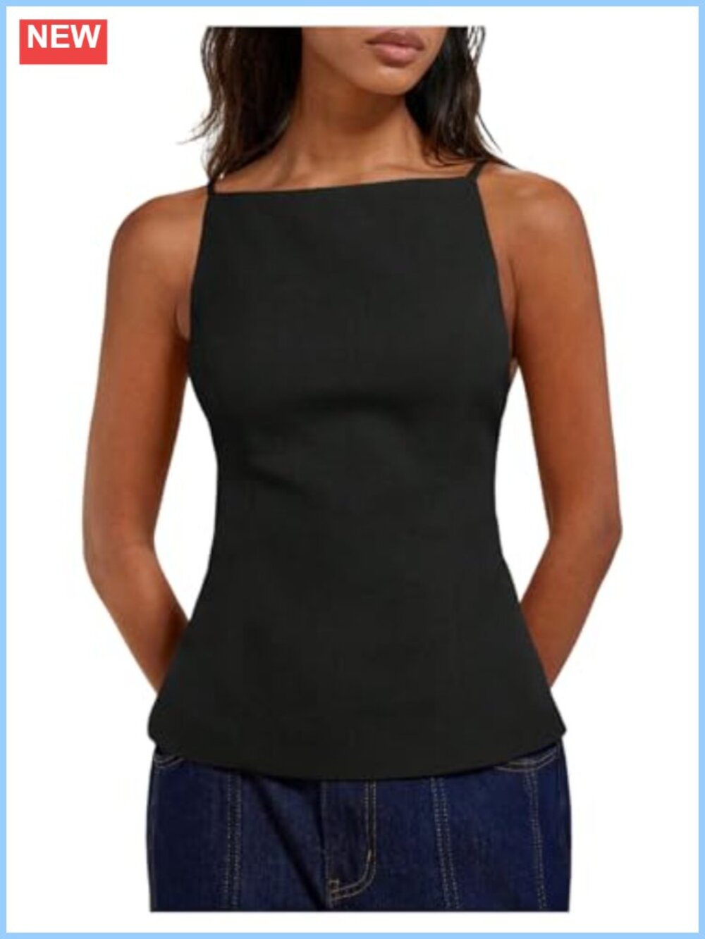 Women's Backless Halter Top Dressy Summer Going Out Knotted Sleeveless Shirt